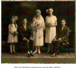 Wedding photo of Agnes Long and Harold Frederick Kent